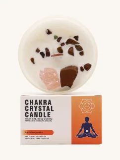 Čakrové sviečky s drahými kameňmi, 7 čakier, Posvätná čakra