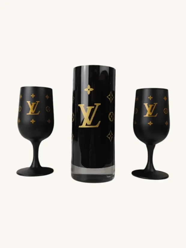 Dárkový box Louis Vuitton: skleněná váza a 2 sklenice