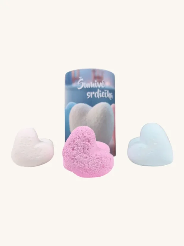 Sada šumivých bômb do kúpeľa, 6x70g srdiečko, rôzne druhy