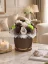 Veľký luxusný mydlový flower box Aura Decor, hnedý so zlatým lemom
