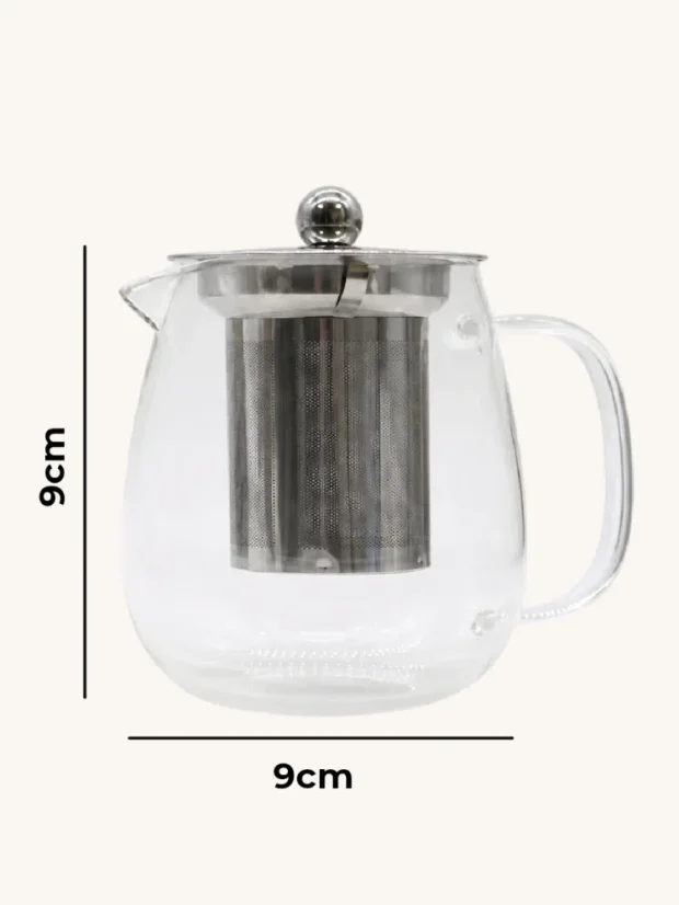 Sklenený čajník s nerezovým filtrom, 350ml, tvar klasik
