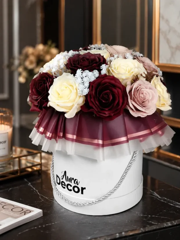 Mydlový flower box Aura Decor No. 18, biely