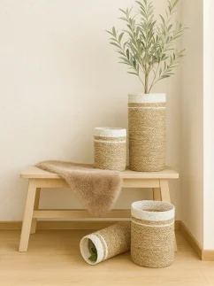 Súprava z morskej trávy - 2 vázy a 2 koše