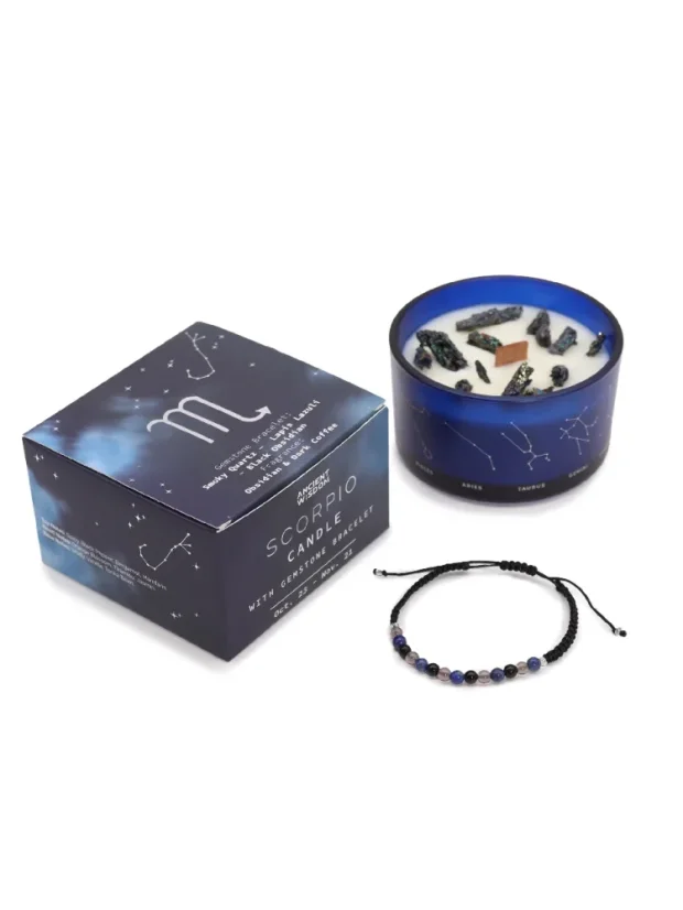 Krištáľové sviečky + náramok zdarma, podľa zverokruhu, 12 znamení - P00167: Škorpión