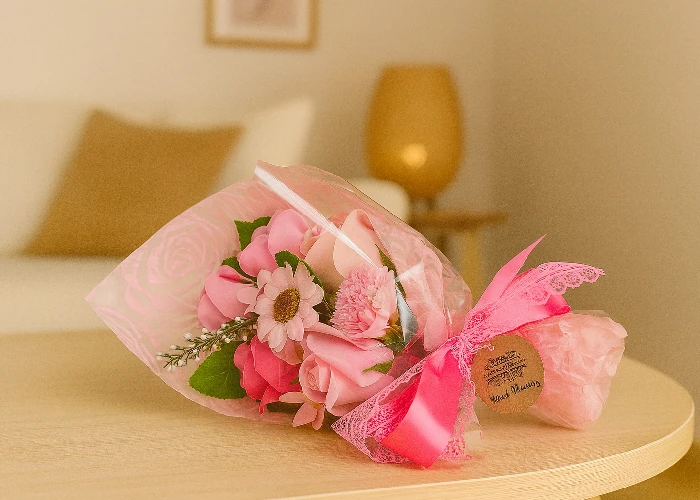 Mydlová kytica v krabici, výška