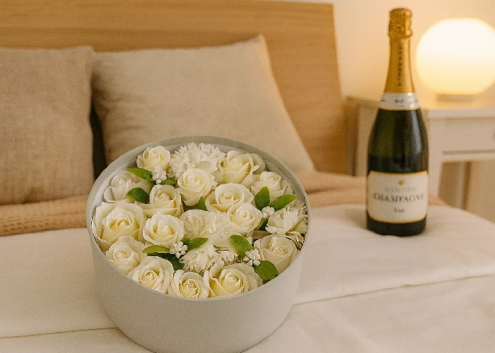 Mydlové kytice v darčekovom boxe