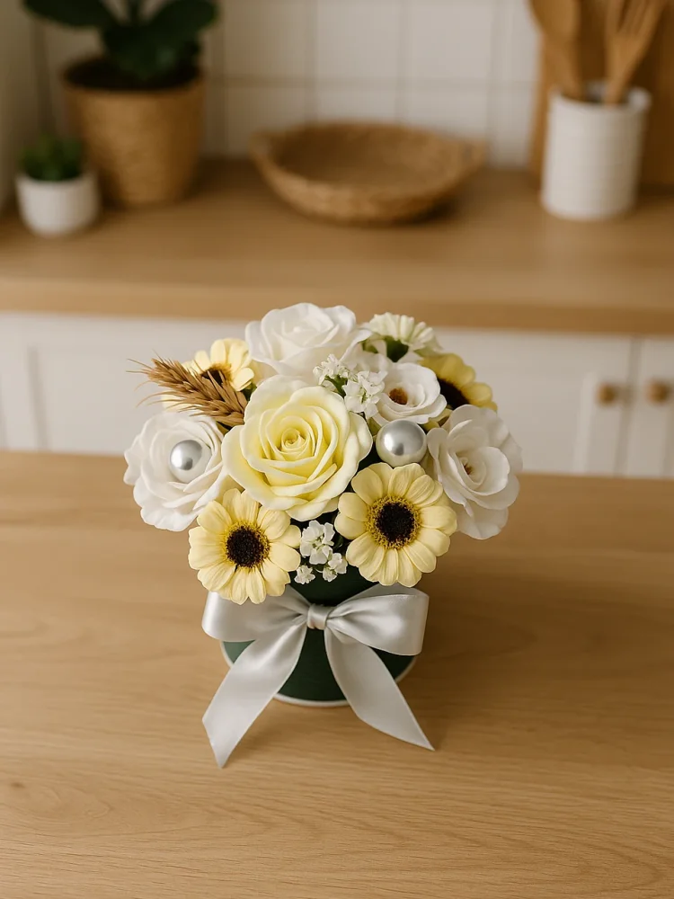 Mydlové kytice a kvety dekorácia