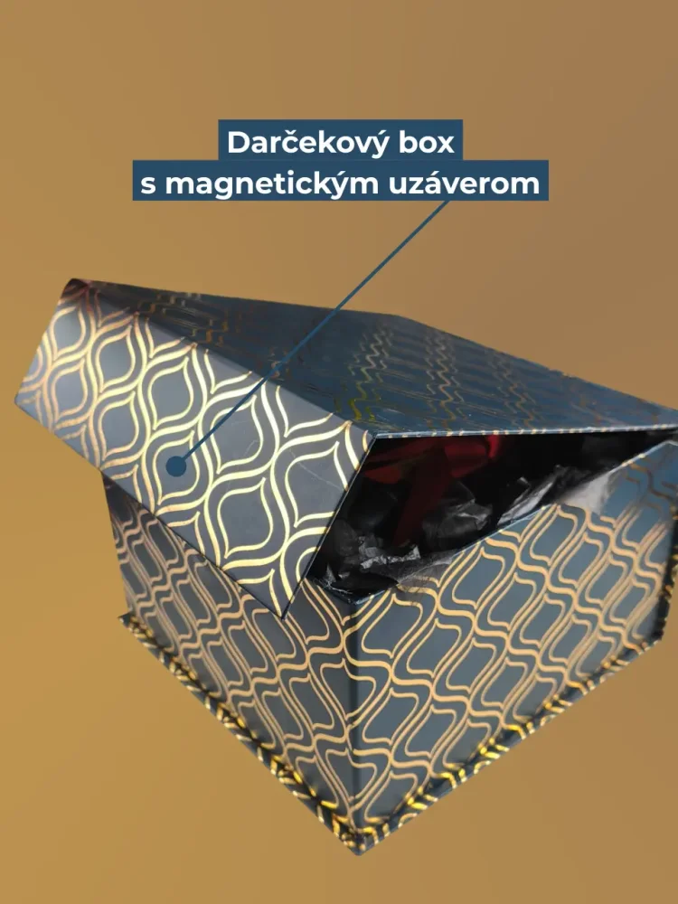 Business box Moët so sklenenými pohármi, zlatý box s magnetom