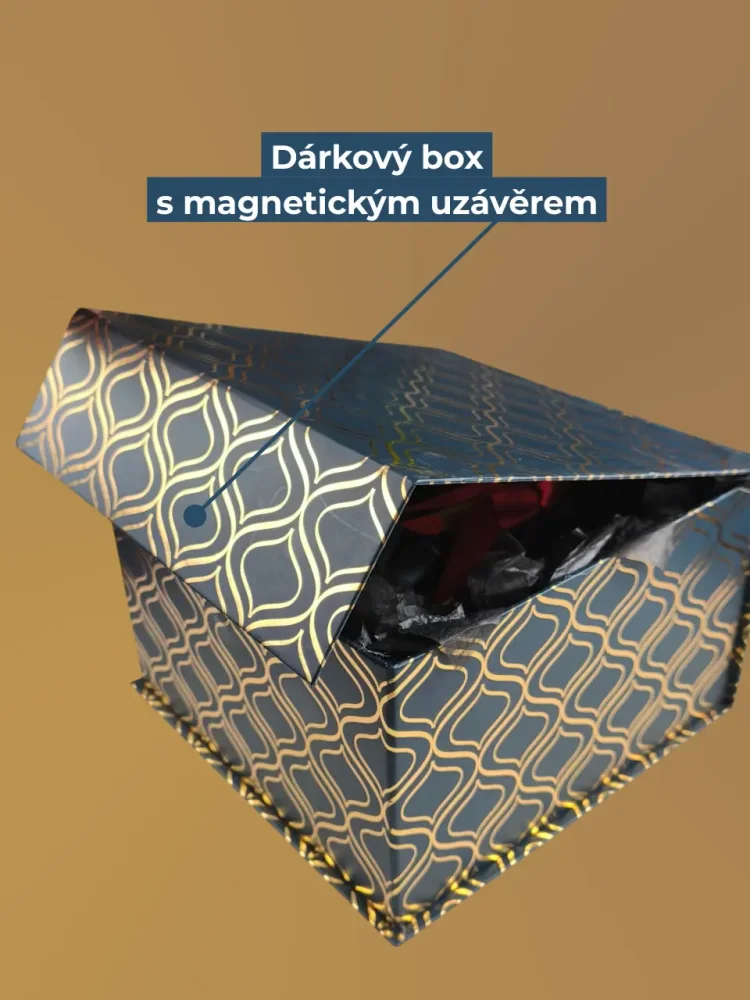 Business box Moët se skleněnými poháry, zlatý box s magnetem