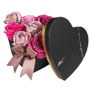 Srdiečkové boxy z mydlových kvetov