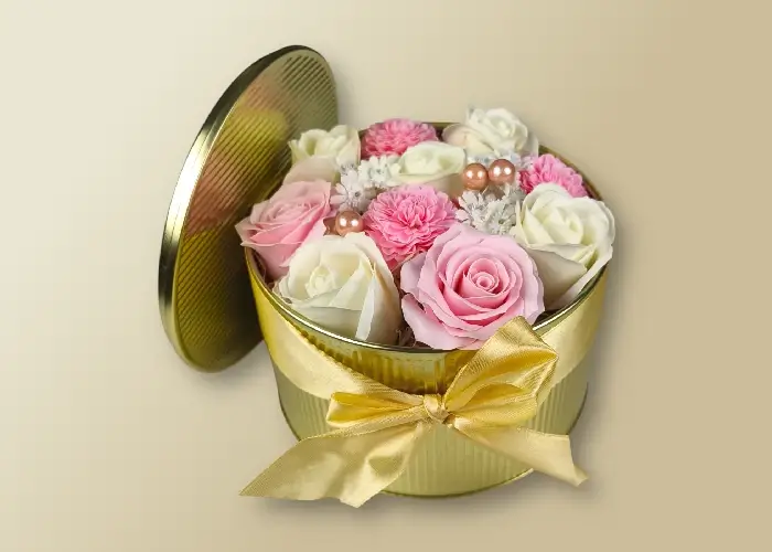 Mydlové kytice v darčekovom boxe Aura Decor